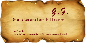 Gerstenmeier Filemon névjegykártya